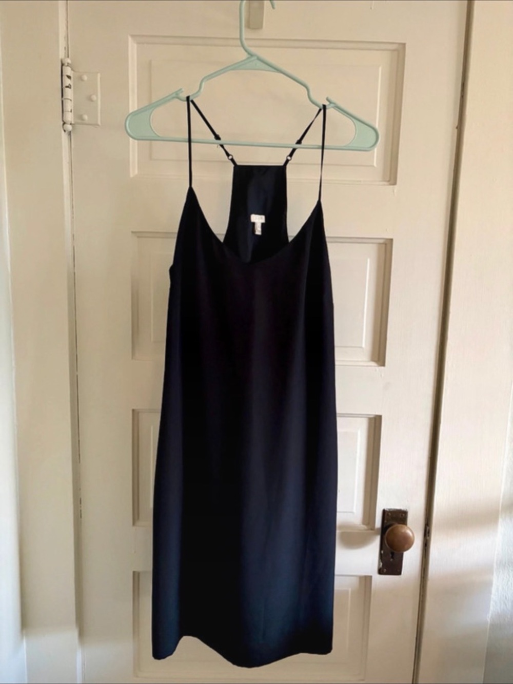J. Crew Black Slip Mini Dress